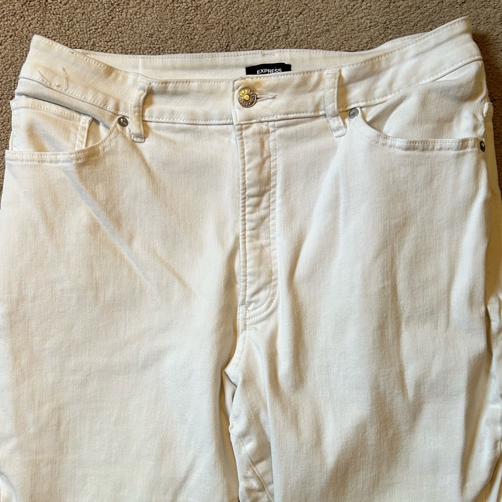 Express White High Rise Skinny Jeans - Picture 4 of 8